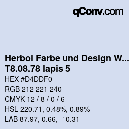 カラーコード: Herbol Farbe und Design Wandfarbe - T8.08.78 lapis 5 | qconv.com