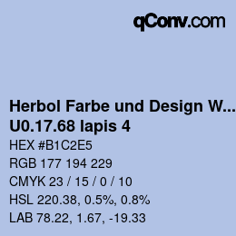 カラーコード: Herbol Farbe und Design Wandfarbe - U0.17.68 lapis 4 | qconv.com