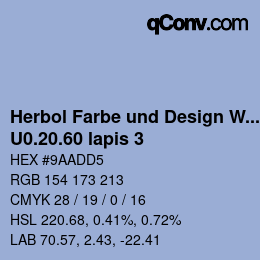 Code couleur: Herbol Farbe und Design Wandfarbe - U0.20.60 lapis 3 | qconv.com