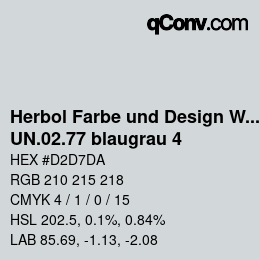 Code couleur: Herbol Farbe und Design Wandfarbe - UN.02.77 blaugrau 4 | qconv.com