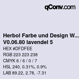 Code couleur: Herbol Farbe und Design Wandfarbe - V0.06.80 lavendel 5 | qconv.com