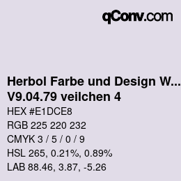 カラーコード: Herbol Farbe und Design Wandfarbe - V9.04.79 veilchen 4 | qconv.com