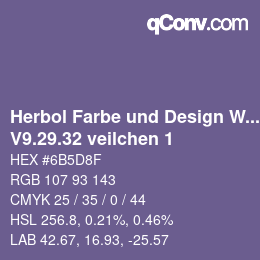 Farbcode: Herbol Farbe und Design Wandfarbe - V9.29.32 veilchen 1 | qconv.com
