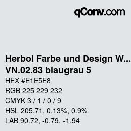 カラーコード: Herbol Farbe und Design Wandfarbe - VN.02.83 blaugrau 5 | qconv.com