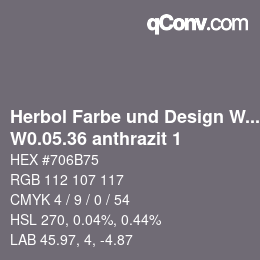 カラーコード: Herbol Farbe und Design Wandfarbe - W0.05.36 anthrazit 1 | qconv.com