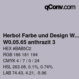 Code couleur: Herbol Farbe und Design Wandfarbe - W0.05.65 anthrazit 3 | qconv.com
