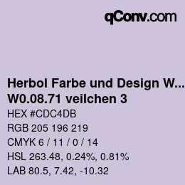 カラーコード: Herbol Farbe und Design Wandfarbe - W0.08.71 veilchen 3 | qconv.com