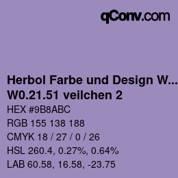 Farbcode: Herbol Farbe und Design Wandfarbe - W0.21.51 veilchen 2 | qconv.com