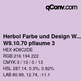 カラーコード: Herbol Farbe und Design Wandfarbe - W9.10.70 pflaume 3 | qconv.com