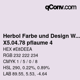 カラーコード: Herbol Farbe und Design Wandfarbe - X5.04.78 pflaume 4 | qconv.com