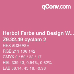 Farbcode: Herbol Farbe und Design Wandfarbe - Z9.32.49 cyclam 2 | qconv.com