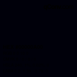 颜色代码: HEX #00000A00 | qconv.com