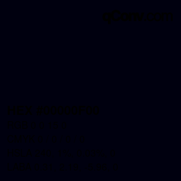 Color code: HEX #00000F00 | qconv.com