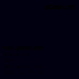 カラーコード: HEX #00001000 | qconv.com