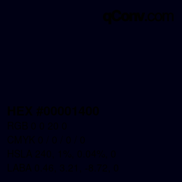 Color code: HEX #00001400 | qconv.com