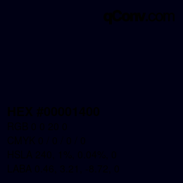 Color code: HEX #00001400 | qconv.com