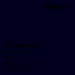 Color code: HEX #00001E00 | qconv.com