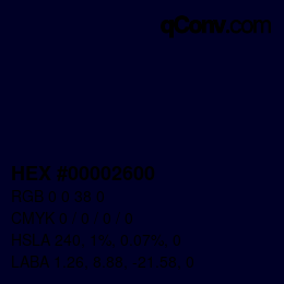 Color code: HEX #00002600 | qconv.com
