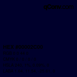 Color code: HEX #00002C00 | qconv.com