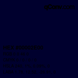 Color code: HEX #00002E00 | qconv.com