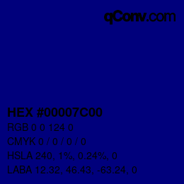 Color code: HEX #00007C00 | qconv.com