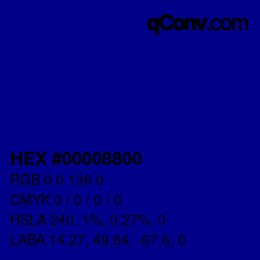 Color code: HEX #00008800 | qconv.com