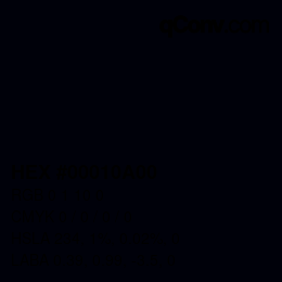 Color code: HEX #00010A00 | qconv.com
