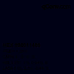 Color code: HEX #00011400 | qconv.com