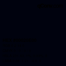 Color code: HEX #00020E00 | qconv.com