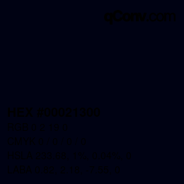 Color code: HEX #00021300 | qconv.com