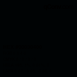 カラーコード: HEX #00030400 | qconv.com