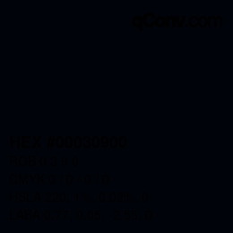 カラーコード: HEX #00030900 | qconv.com