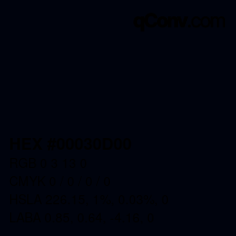 Color code: HEX #00030D00 | qconv.com