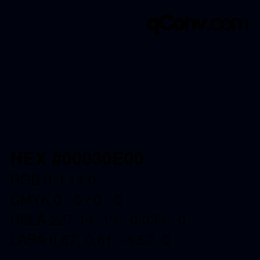 Código de color: HEX #00030E00 | qconv.com