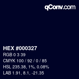 カラーコード: HEX #000327 | qconv.com