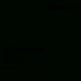 Farbcode: HEX #00060000 | qconv.com