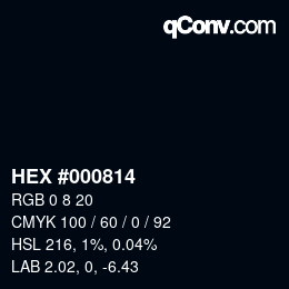 Farbcode: HEX #000814 | qconv.com