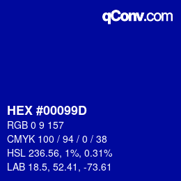Color code: HEX #00099D | qconv.com