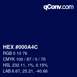 Color code: HEX #000A4C | qconv.com