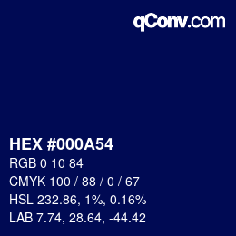 Color code: HEX #000A54 | qconv.com