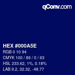 Color code: HEX #000A5E | qconv.com