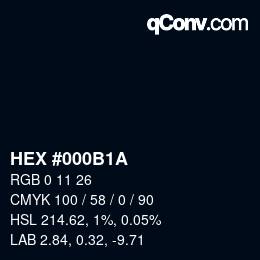 Color code: HEX #000B1A | qconv.com