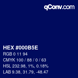 Código de color: HEX #000B5E | qconv.com