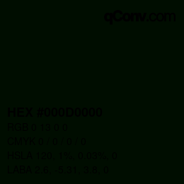 Color code: HEX #000D0000 | qconv.com