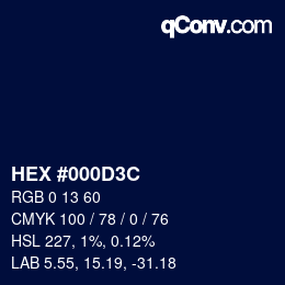 Color code: HEX #000D3C | qconv.com