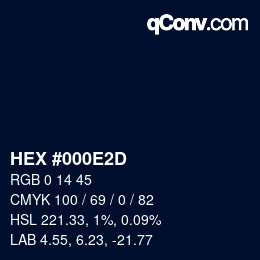 颜色代码: HEX #000E2D | qconv.com