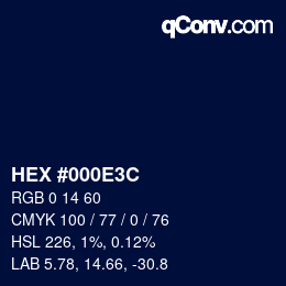Color code: HEX #000E3C | qconv.com