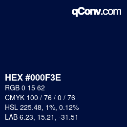 Color code: HEX #000F3E | qconv.com