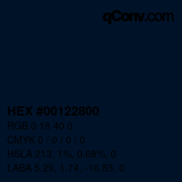 Color code: HEX #00122800 | qconv.com