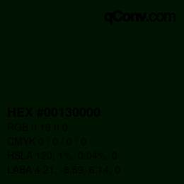 Código de color: HEX #00130000 | qconv.com